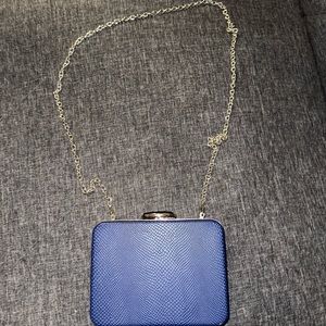 Jessica McClintock skin pattern navy blue minaudiere